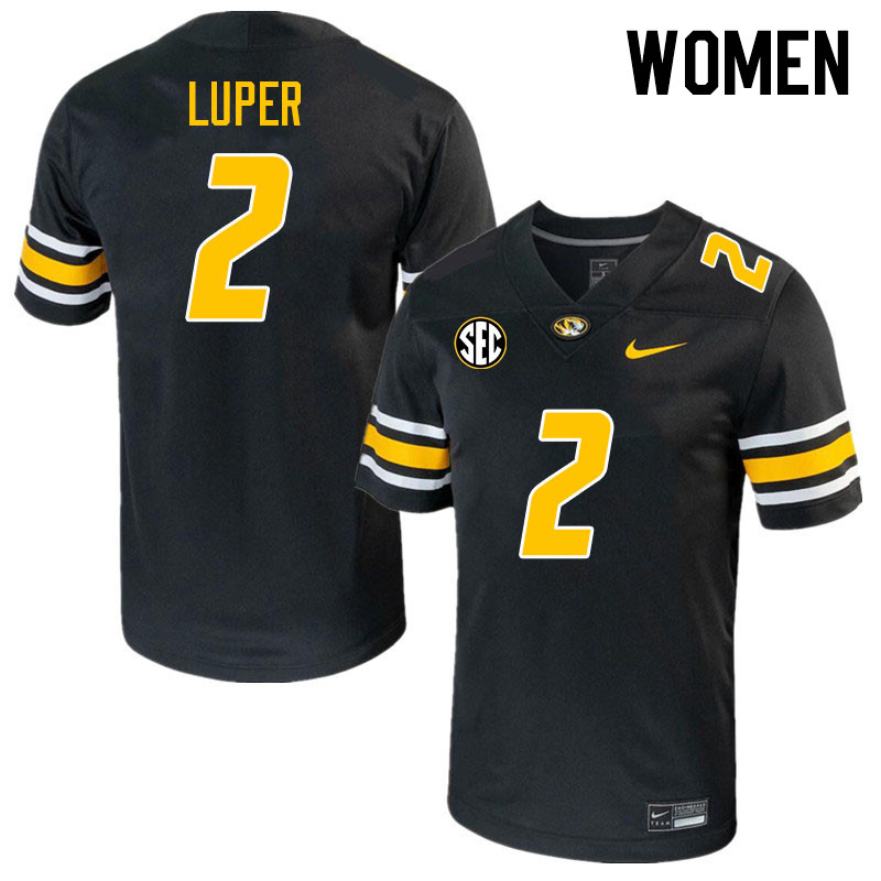 Women #2 Chance Luper Missouri Tigers College 2023 Football Stitched Jerseys Sale-Black